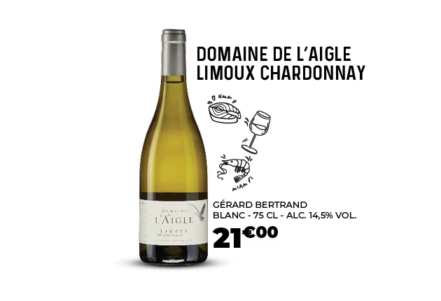Vin blanc Domaine de l'aigle Limoux Chardonnay