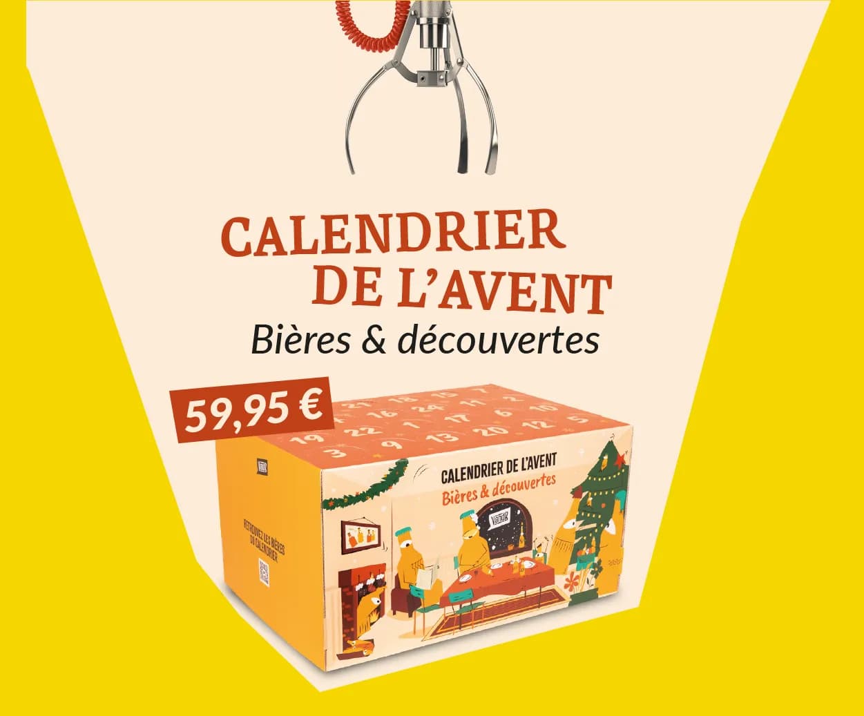 Advent calendar for beers and discoveries, prominently priced at 59.95 euros.