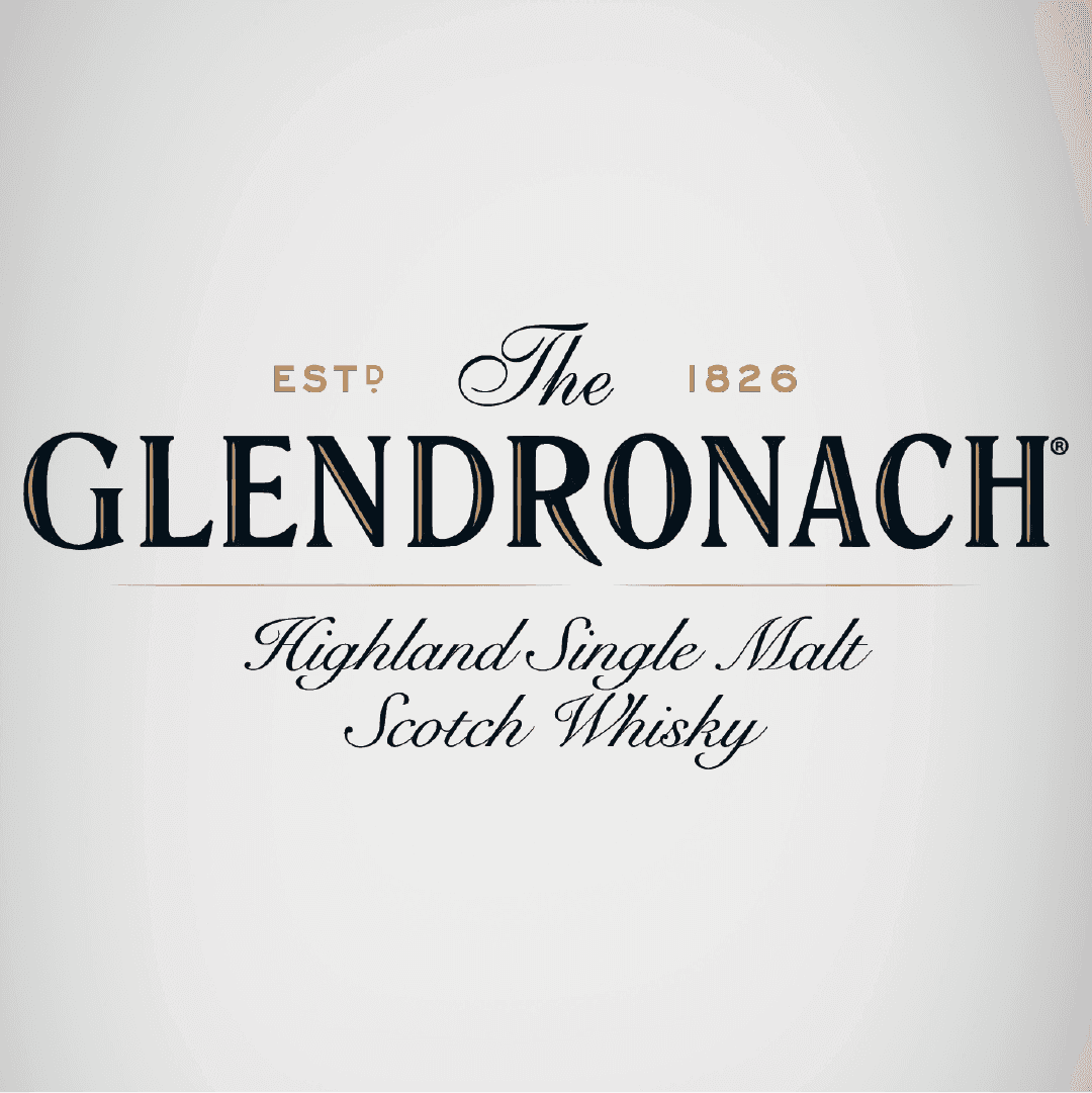 The Glendronach logo featuring the brand name and 'Highland Single Malt Scotch Whisky'.