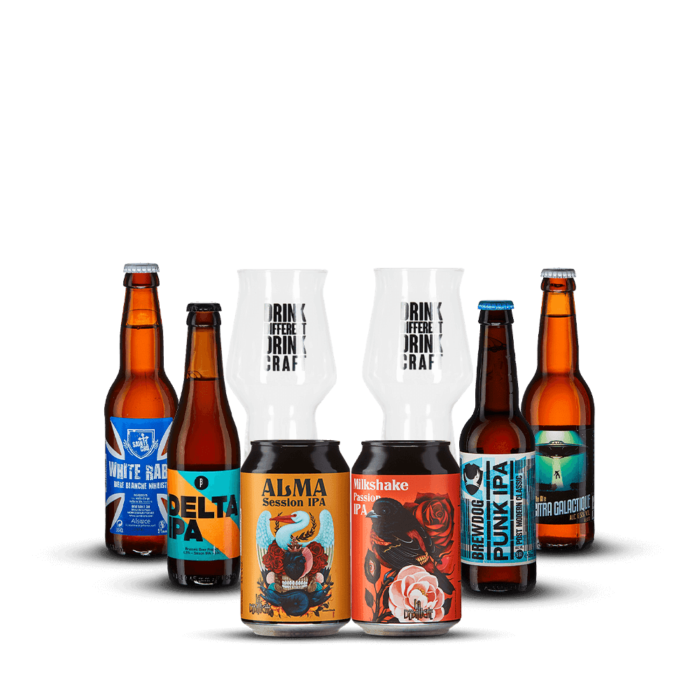 Pack 6 Bières IPA + 2 Verres