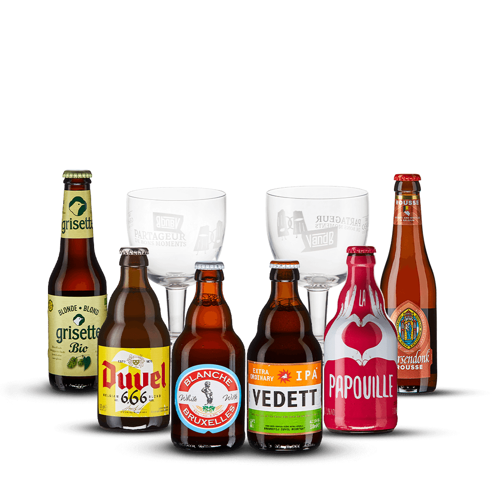 Pack 6 Bières Belges + 2 Verres