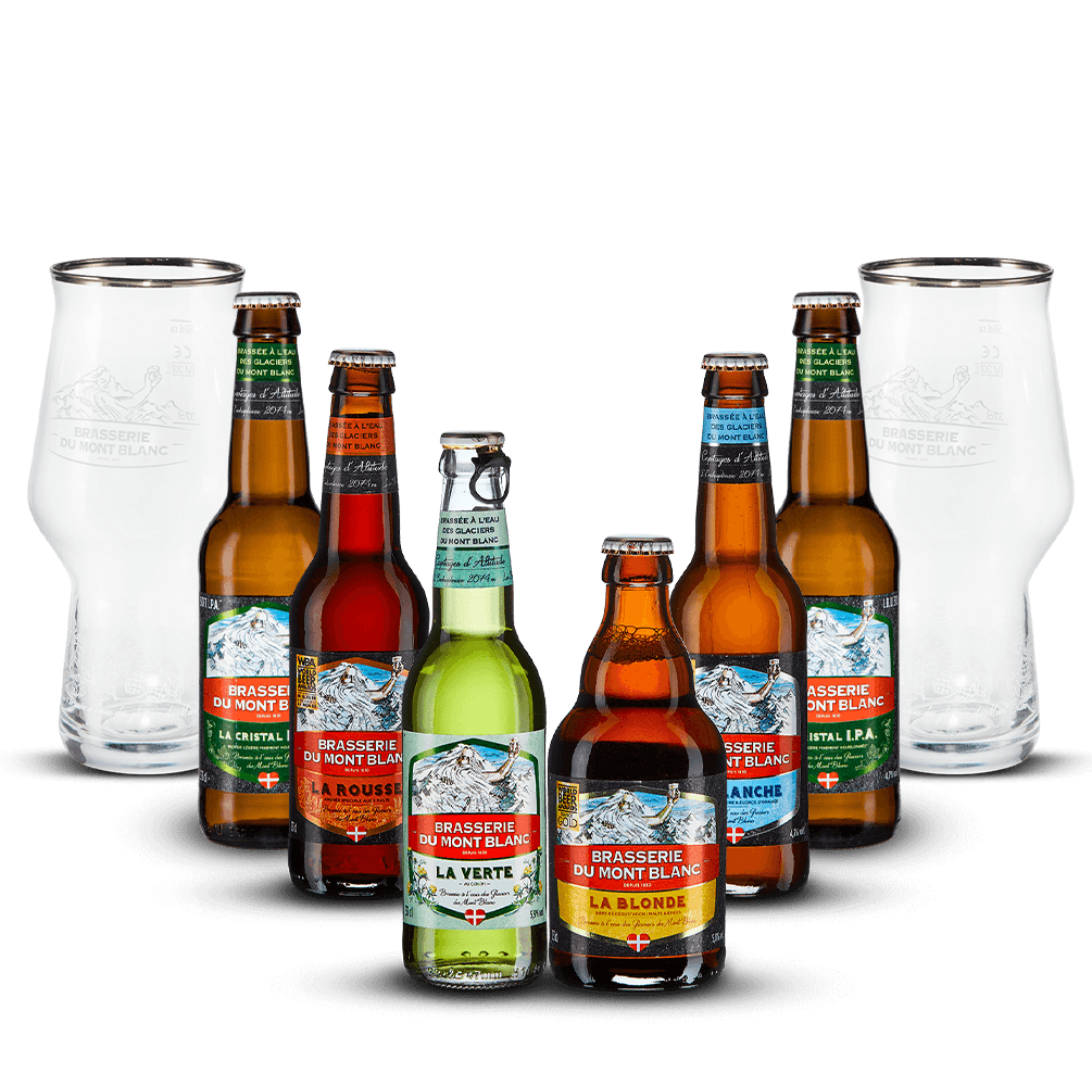 Pack 6 Bières Mont Blanc + 2 Verres