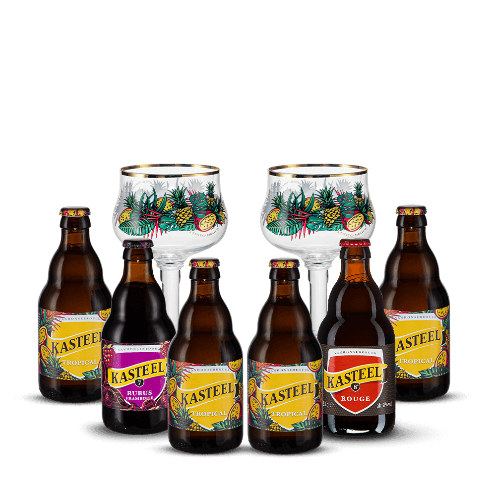 Pack 6 bières Kasteel fruitée + 2 Verres