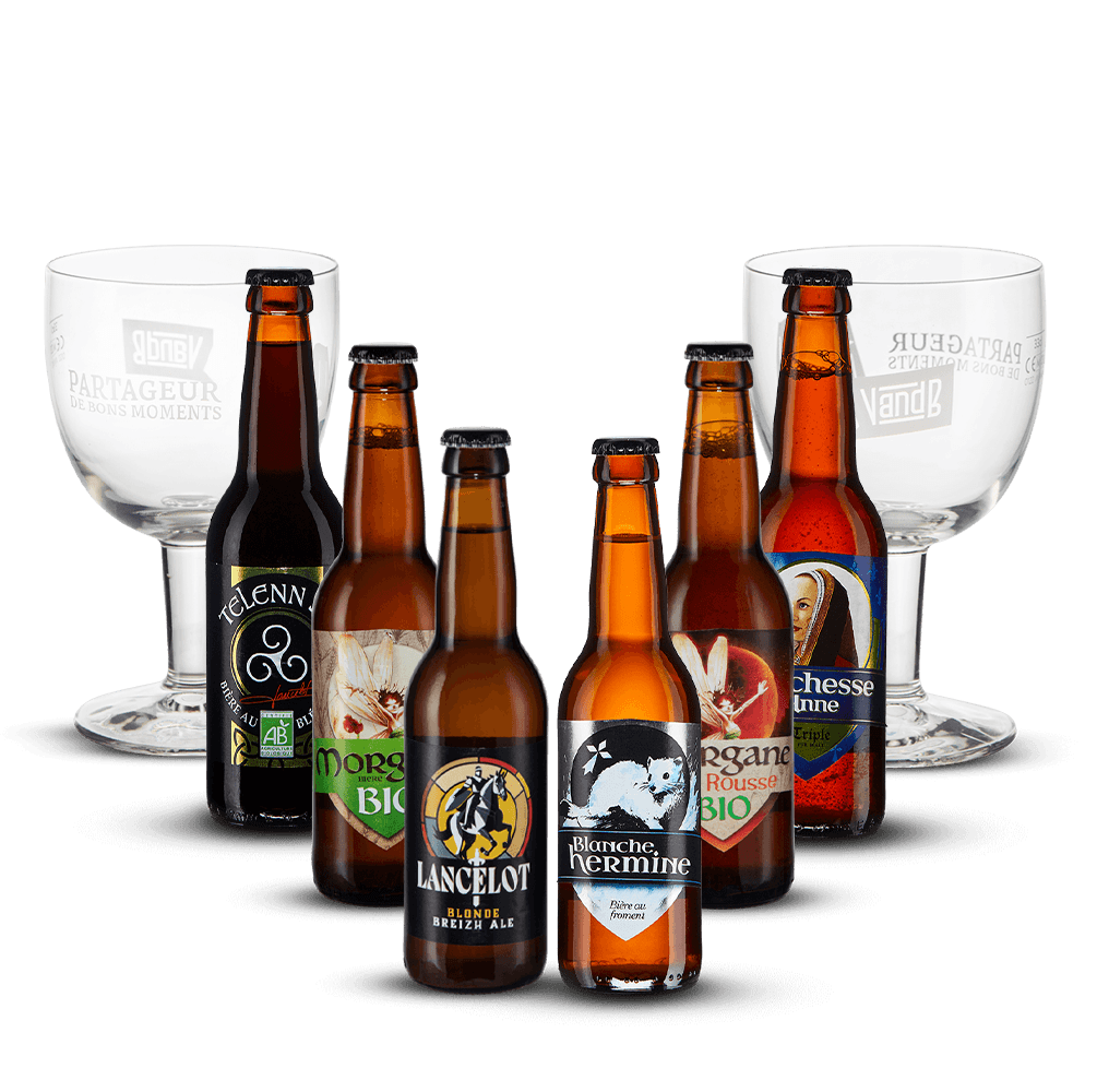 Pack 6 Bières Bretonnes + 2 Verres