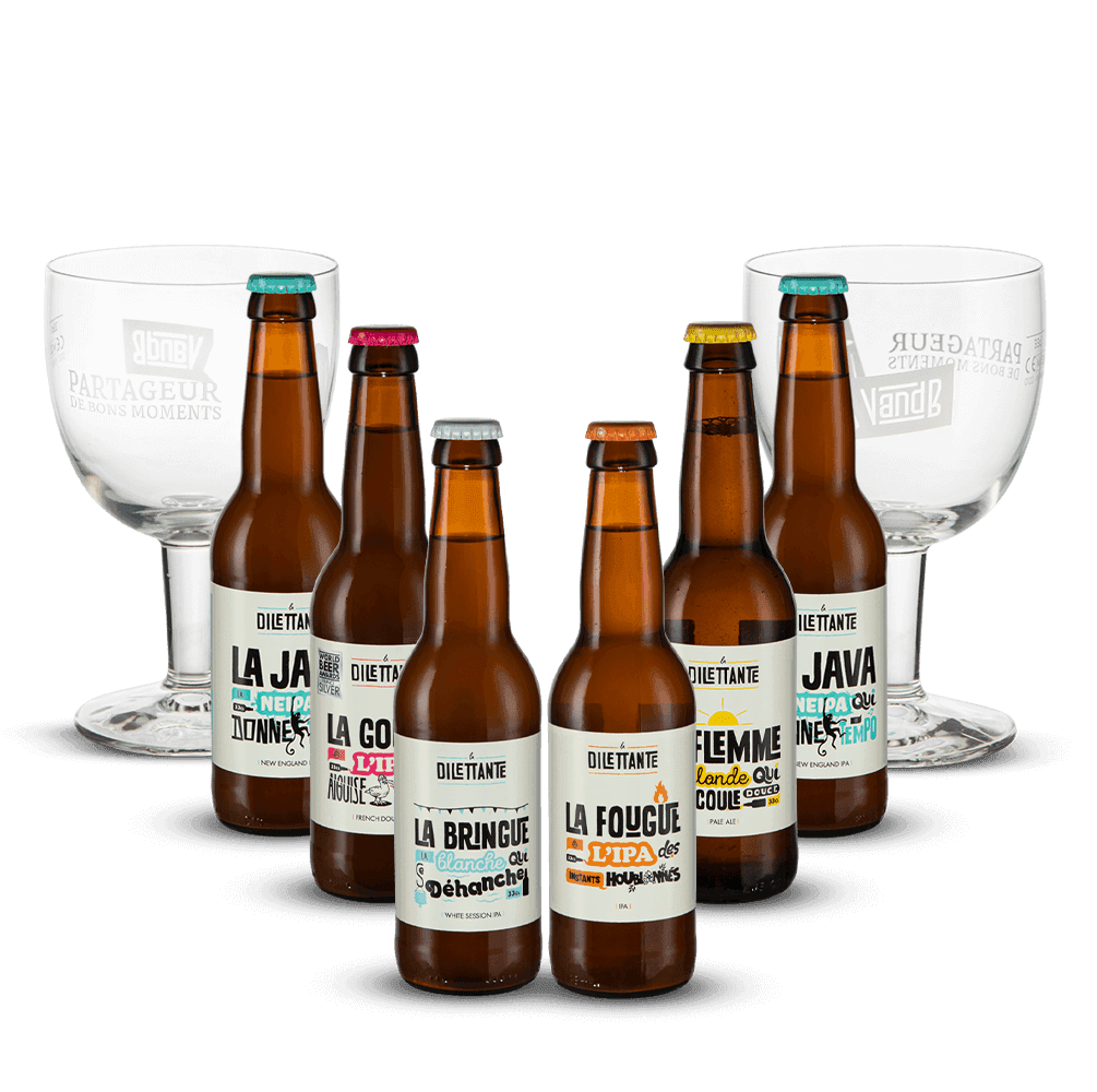Pack 6 Bières La Dilettante + 2 verres