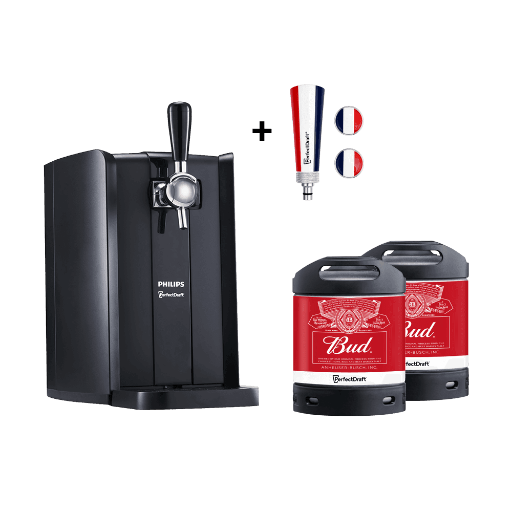 Machine Perfect Draft black + 2 mini fûts + 1 poignée de tirage bleu blanc rouge