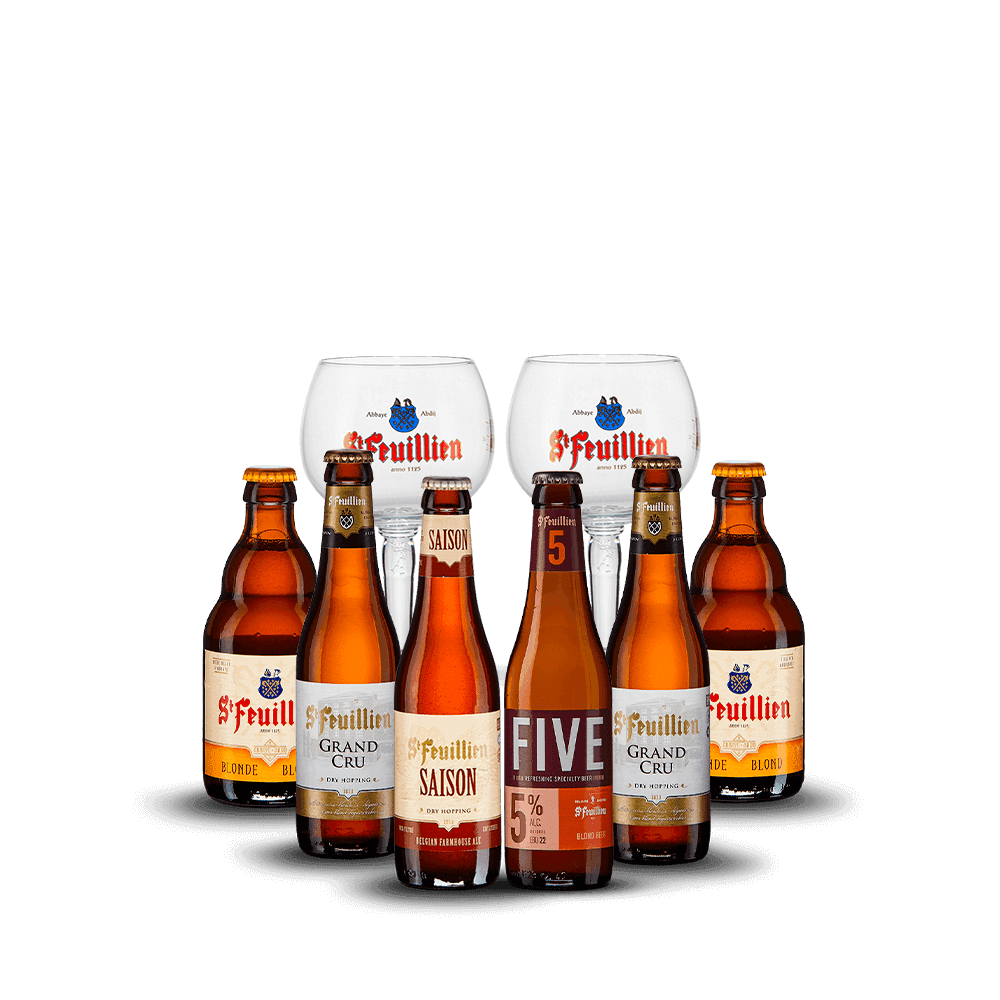 Pack St-Feuillien 6 Bières + 2 Verres