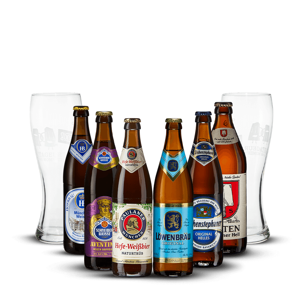Pack 6 Bières Allemandes + 2 verres