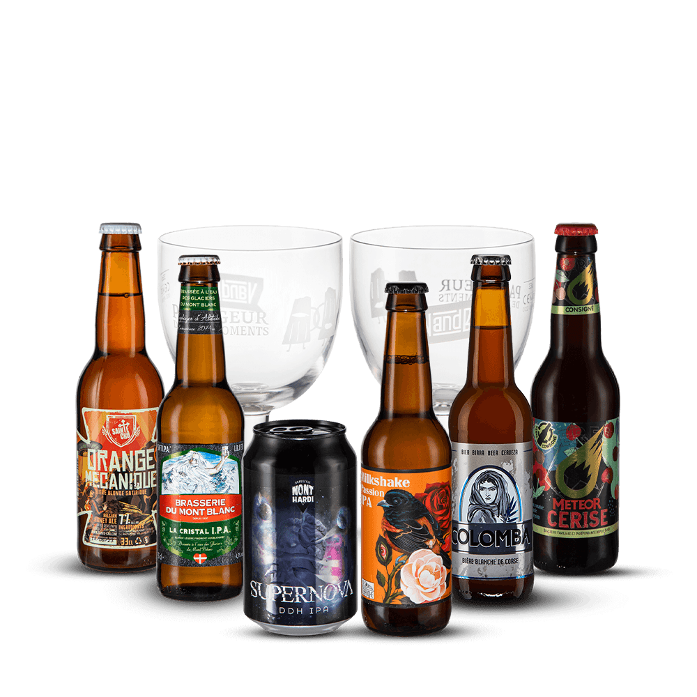 Pack 6 Bières Françaises + 2 Verres