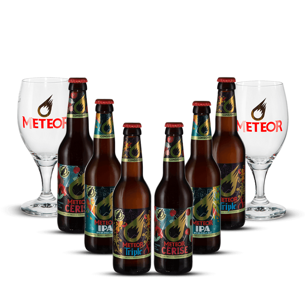 Pack Meteor 6 Bières + 2 Verres