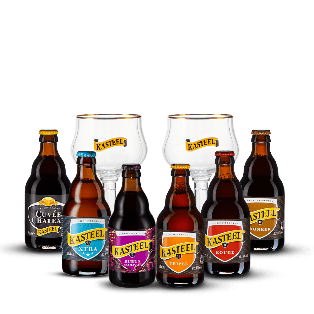 Pack 6 Bières Kasteel + 2 Verres