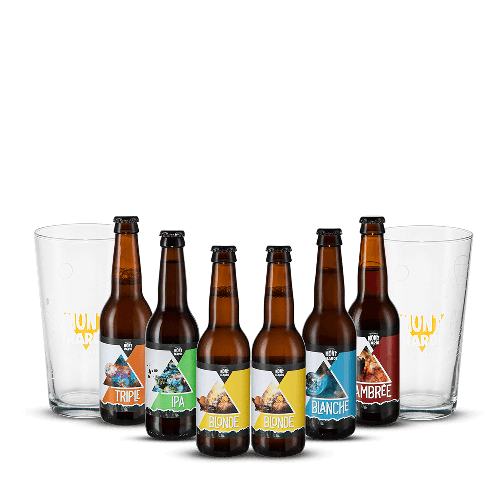 Pack Mont Hardi Classique 6 Bières + 2 Verres