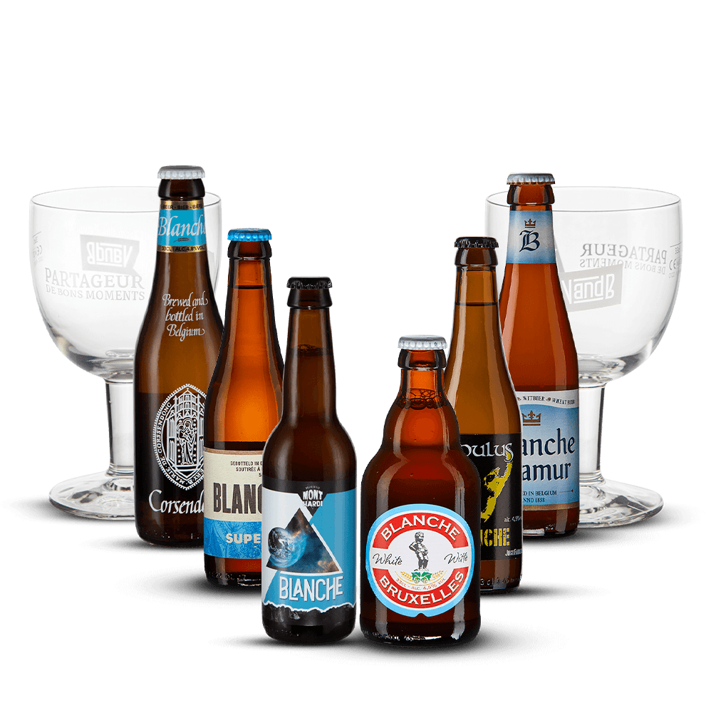 Pack 6 Bières Blanches + 2 Verres