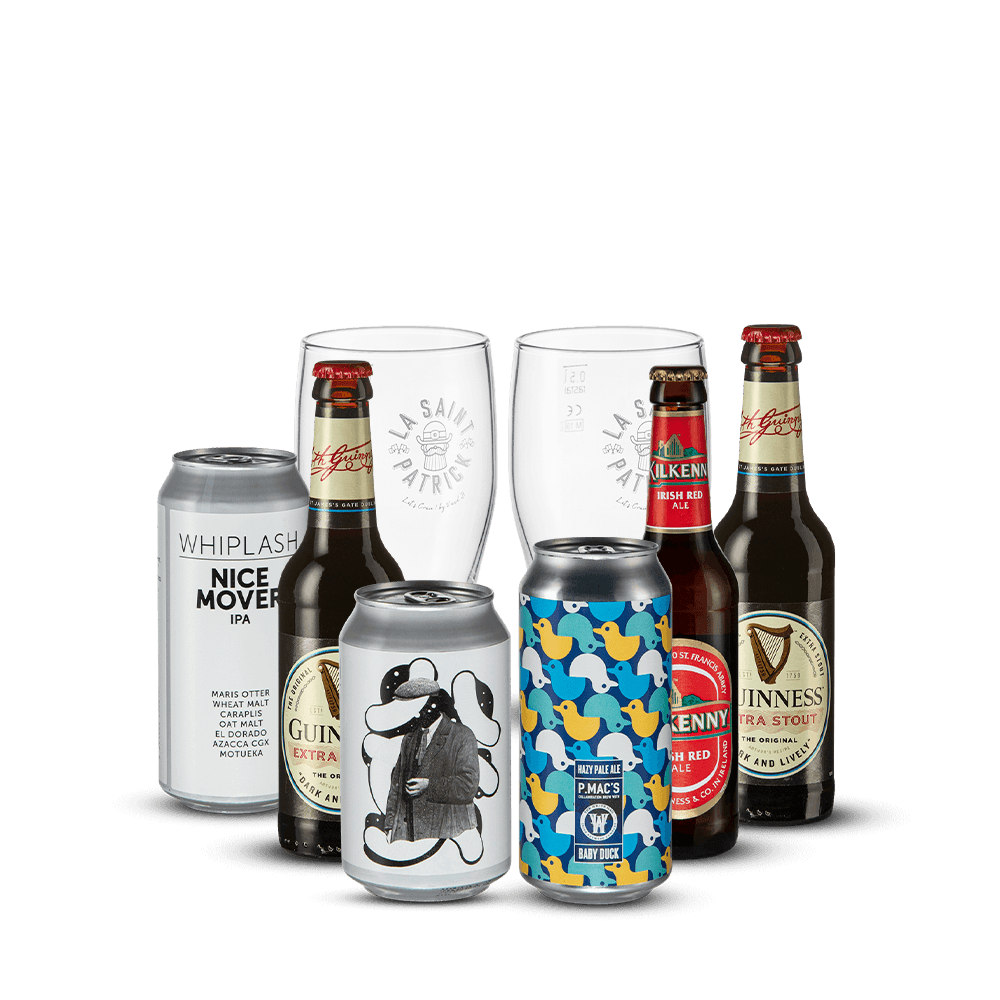 Pack 6 Bières Irlandaises + 2 Verres