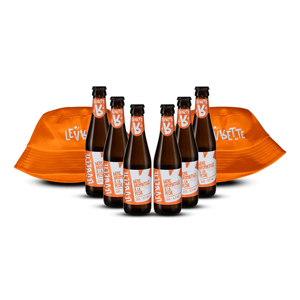 Pack 6 Bières Levrette Pêche + 2 Bobs Oranges