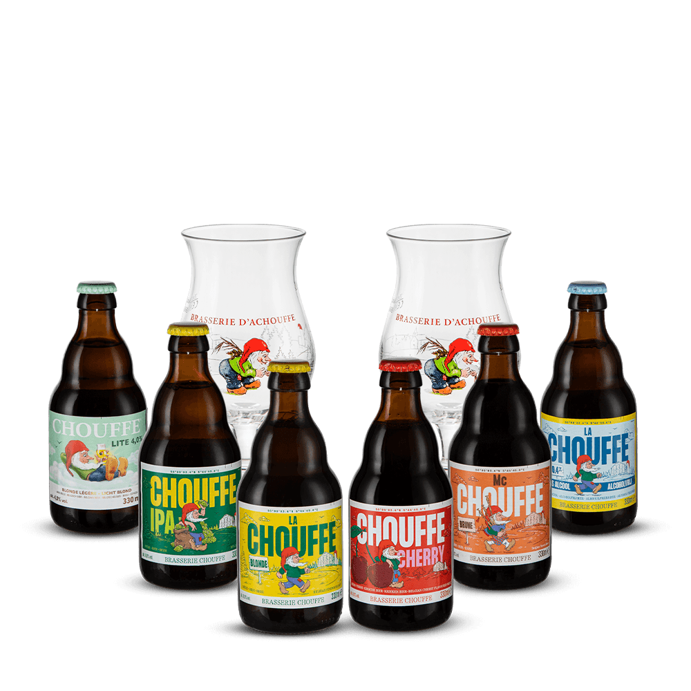 Pack 6 Bières Chouffe + 2 Verres