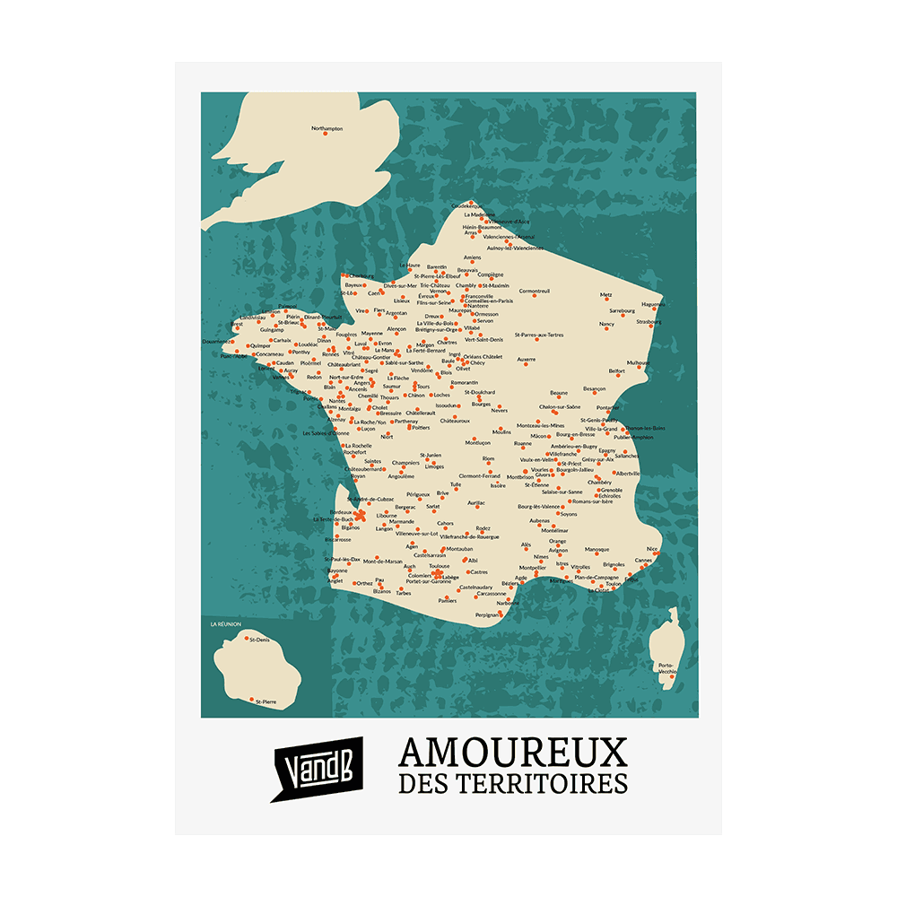 Poster "Carte de France des V and B"