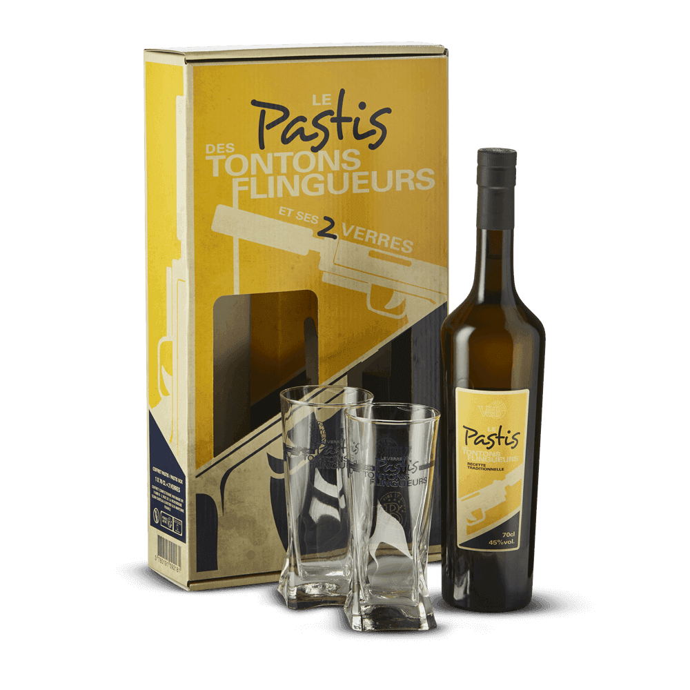 Coffret Pastis Les Tontons Flingueurs + 2 Verres