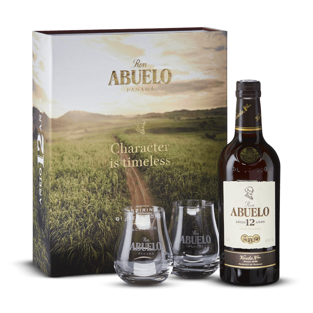 Coffret Abuelo 12 ans + 2 verres