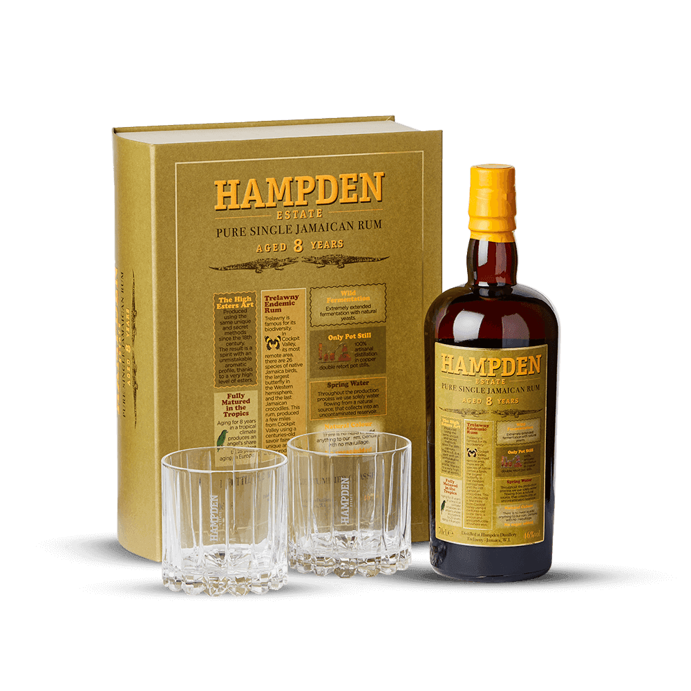 Coffret Hampden 8 ans + 2 verres