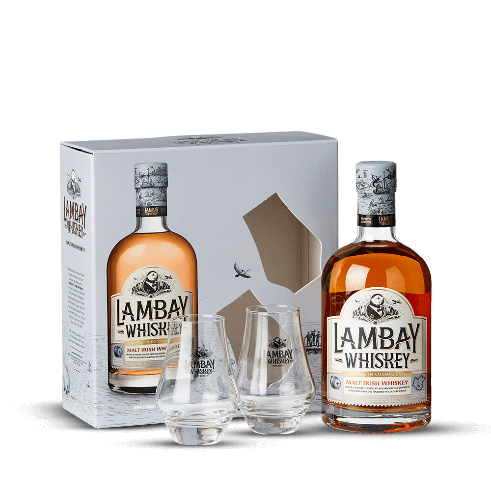 Coffret Lambay Irish Malt + 2 verres