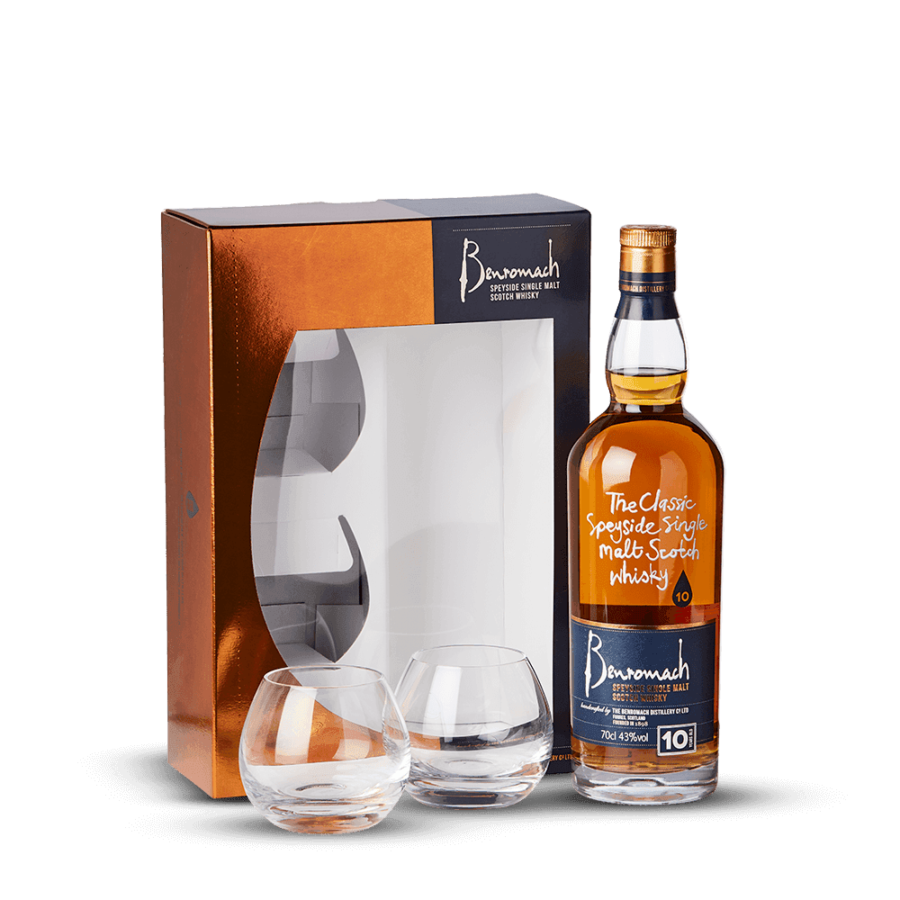 Coffret Benromach 10 ans + 2 Verres