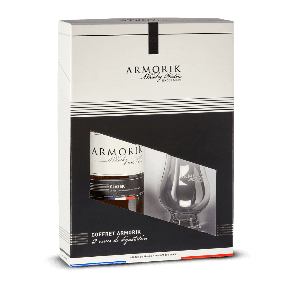 Coffret Armorik Classic Bio + 2 Verres 46%