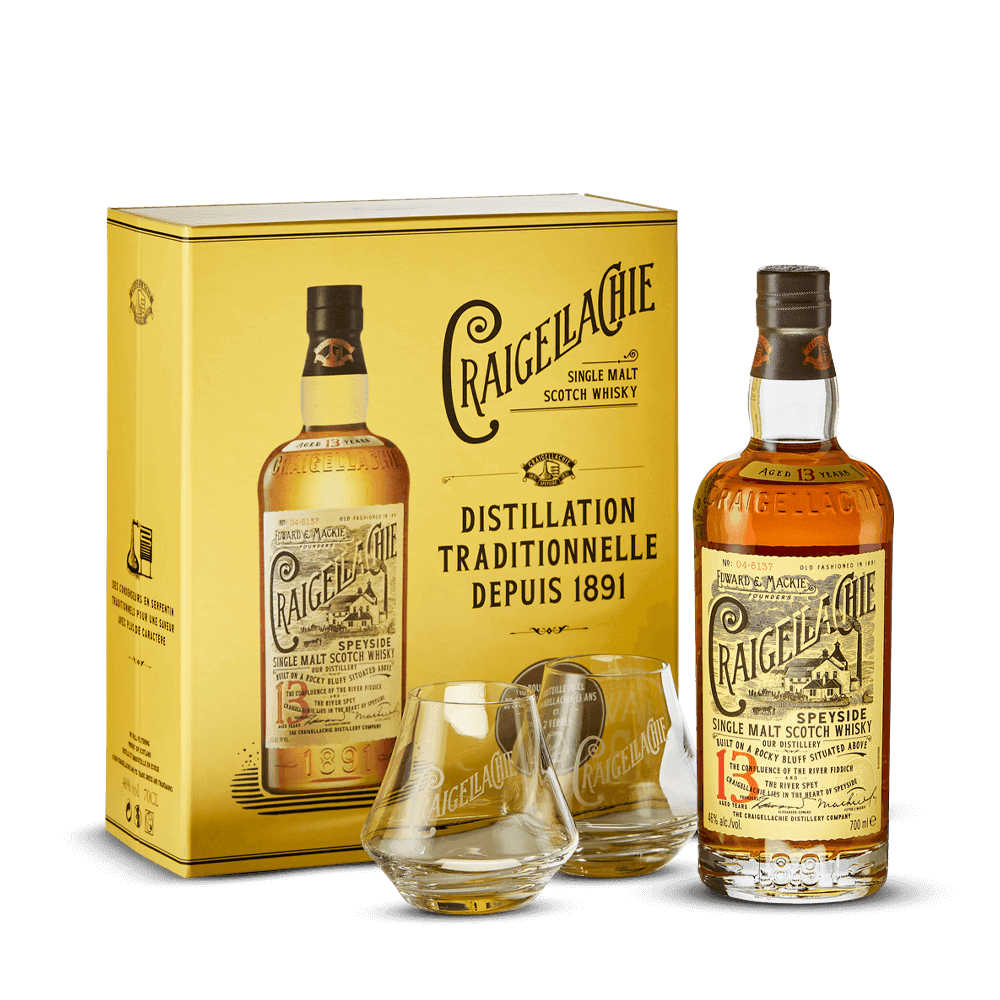 Coffret Craigellachie 13 ans 46% + 2 Verres