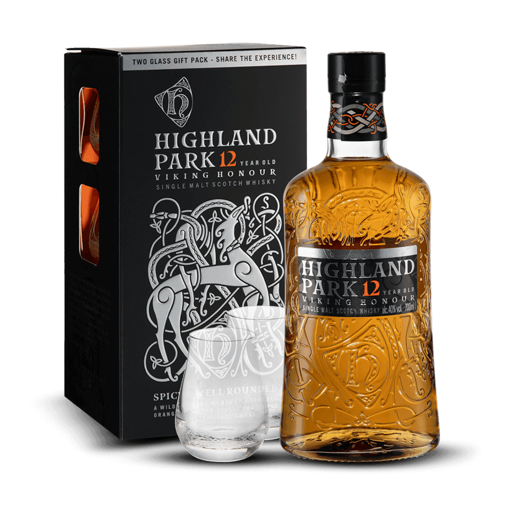 Coffret Highland Park 12 Ans 40% + 2 Verres