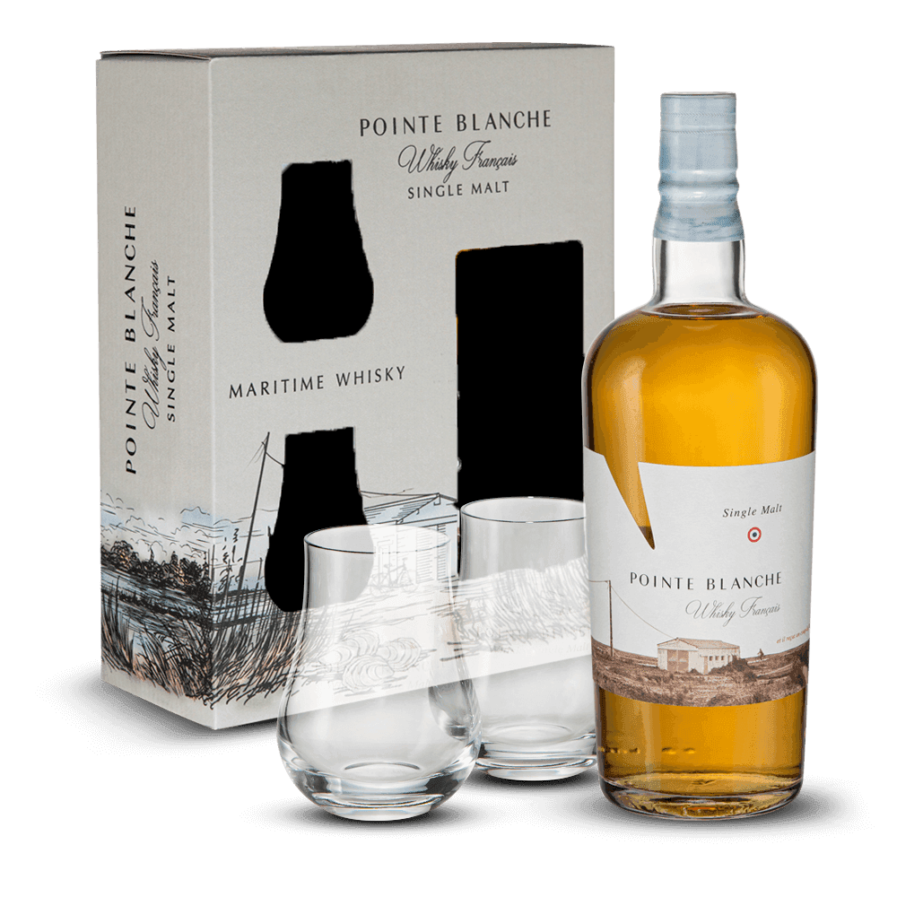 Coffret Pointe Blanche 43% + 2 Verres