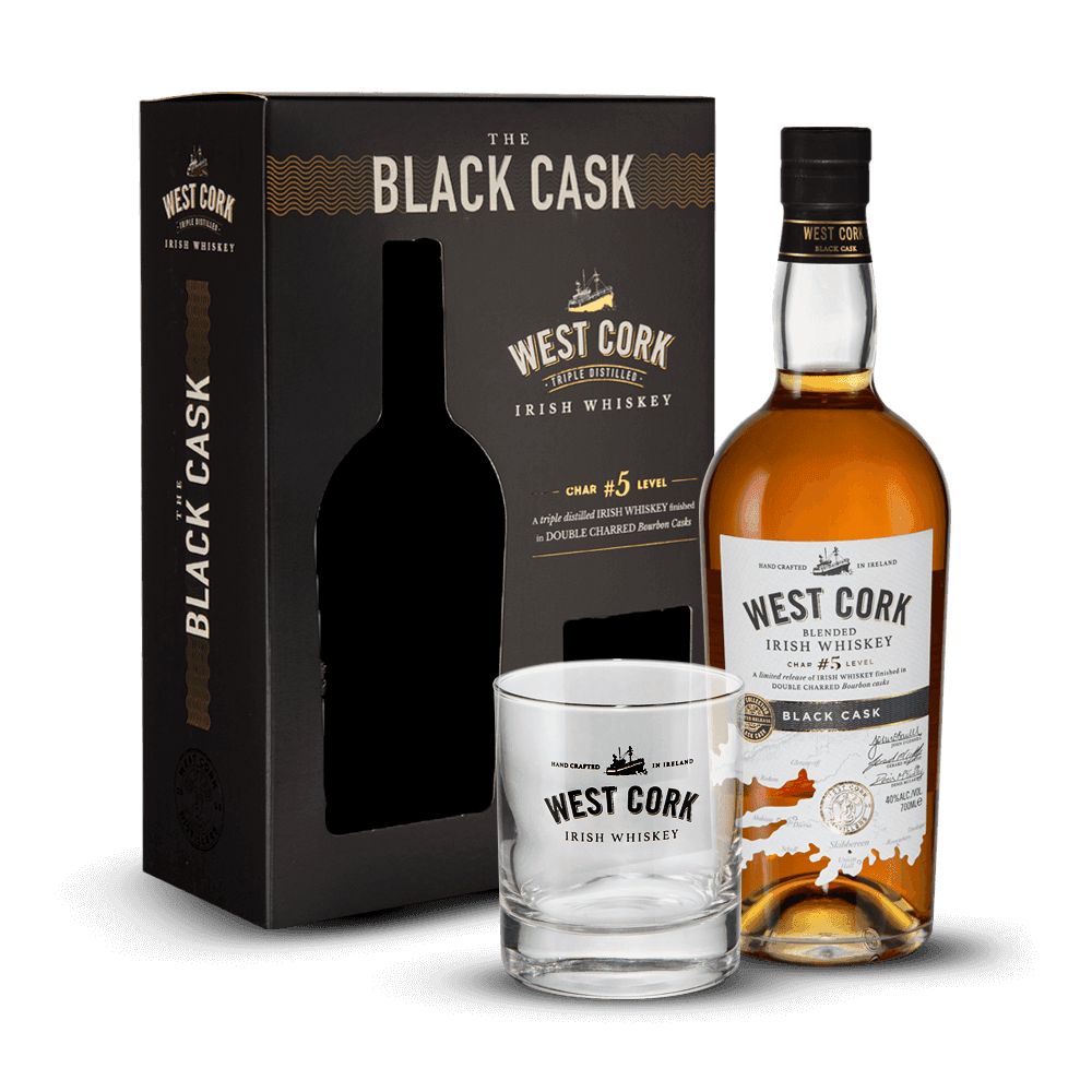Coffret West Cork Black Cask 40% + 1 Verre