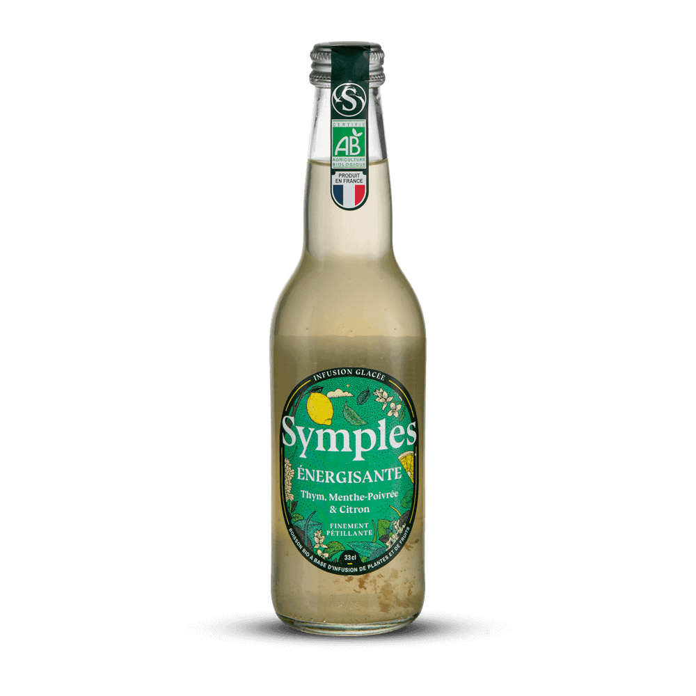 Symples Infusion Pétillante Energisante Thym, Menthe Poivrée & Citron 33 cl