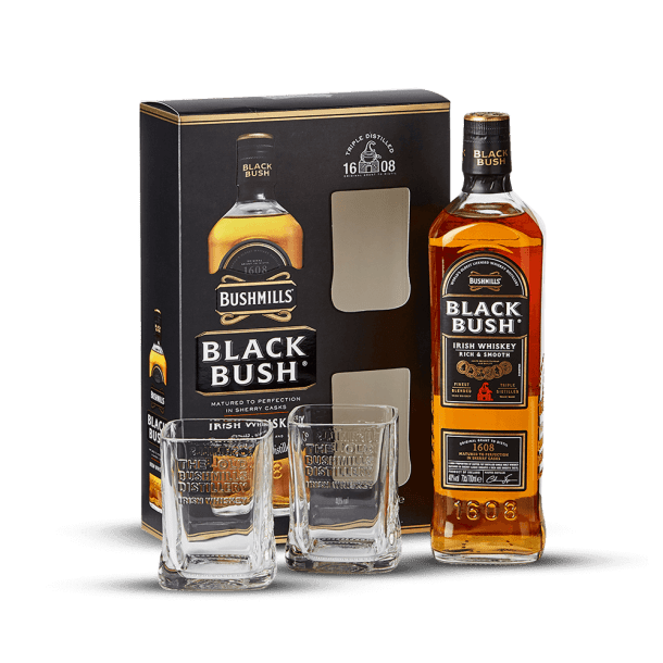 Coffret Bushmills Black + 2 verres