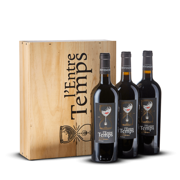 Coffret bois 3 bouteilles l'Entre-Temps