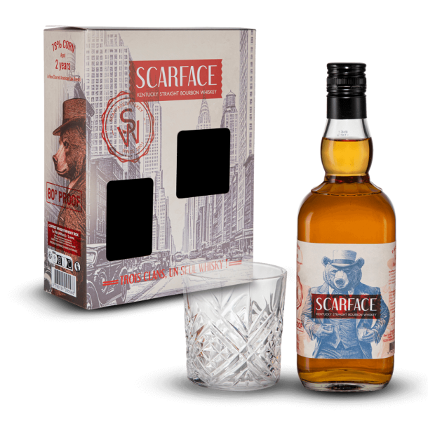 Coffret Scarface - Old Fashioned + 1 Verre 40%