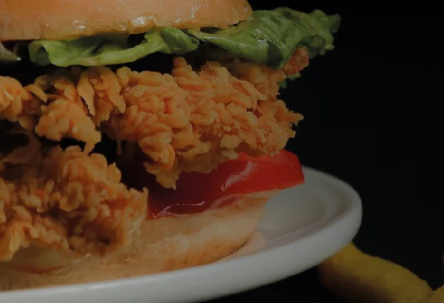 Hamburger poulet et vins